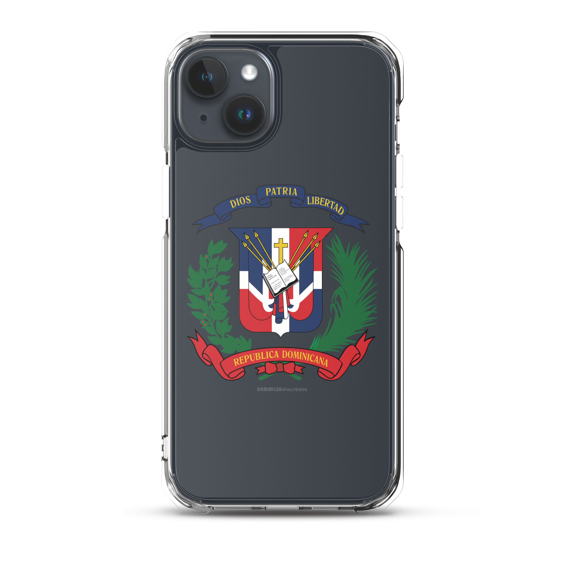 Escudo de la República Dominicana iPhone Case  - 2020 - DominicanGirlfriend.com - Frases Dominicanas - República Dominicana Lifestyle Graphic T-Shirts Streetwear & Accessories - New York - Bronx - Washington Heights - Miami - Florida - Boca Chica - USA - Dominican Clothing