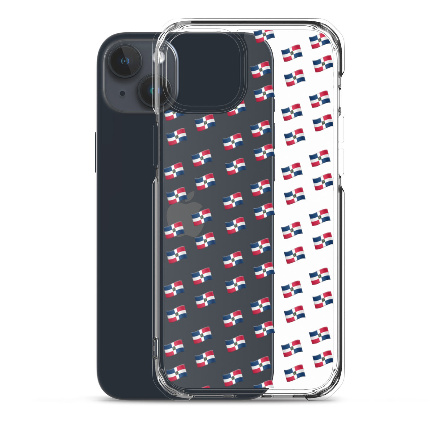 All-Over Emoji República Dominicana Flag iPhone Case (Transparent)  - 2020 - DominicanGirlfriend.com - Frases Dominicanas - República Dominicana Lifestyle Graphic T-Shirts Streetwear & Accessories - New York - Bronx - Washington Heights - Miami - Florida - Boca Chica - USA - Dominican Clothing