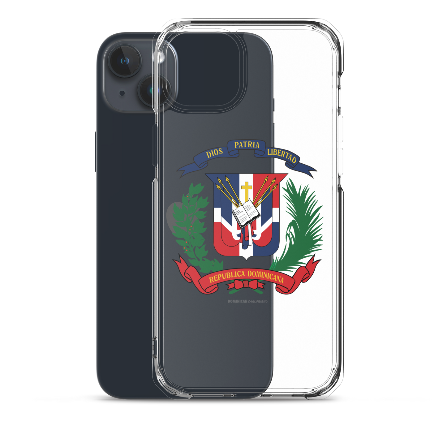 Escudo de la República Dominicana iPhone Case  - 2020 - DominicanGirlfriend.com - Frases Dominicanas - República Dominicana Lifestyle Graphic T-Shirts Streetwear & Accessories - New York - Bronx - Washington Heights - Miami - Florida - Boca Chica - USA - Dominican Clothing