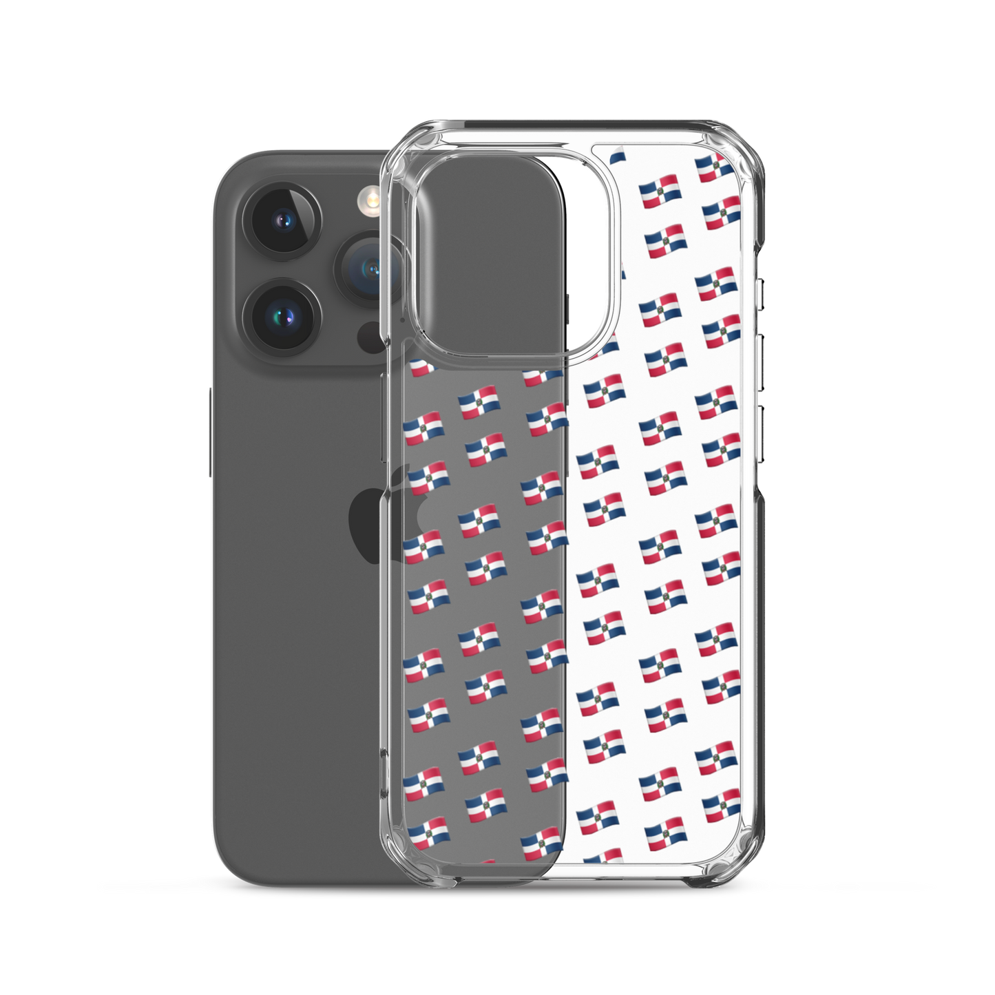 All-Over Emoji República Dominicana Flag iPhone Case (Transparent)  - 2020 - DominicanGirlfriend.com - Frases Dominicanas - República Dominicana Lifestyle Graphic T-Shirts Streetwear & Accessories - New York - Bronx - Washington Heights - Miami - Florida - Boca Chica - USA - Dominican Clothing