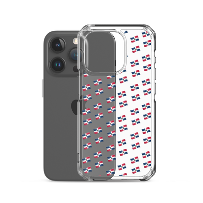 All-Over Emoji República Dominicana Flag iPhone Case (Transparent)  - 2020 - DominicanGirlfriend.com - Frases Dominicanas - República Dominicana Lifestyle Graphic T-Shirts Streetwear & Accessories - New York - Bronx - Washington Heights - Miami - Florida - Boca Chica - USA - Dominican Clothing