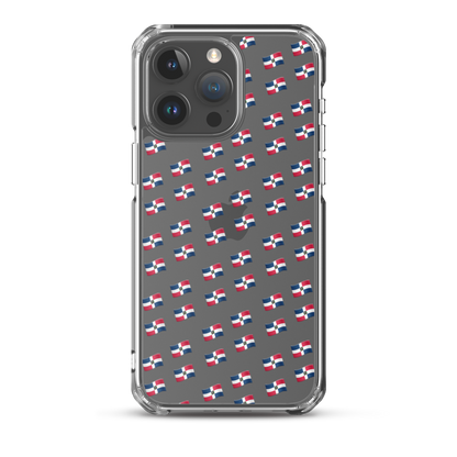 All-Over Emoji República Dominicana Flag iPhone Case (Transparent)  - 2020 - DominicanGirlfriend.com - Frases Dominicanas - República Dominicana Lifestyle Graphic T-Shirts Streetwear & Accessories - New York - Bronx - Washington Heights - Miami - Florida - Boca Chica - USA - Dominican Clothing