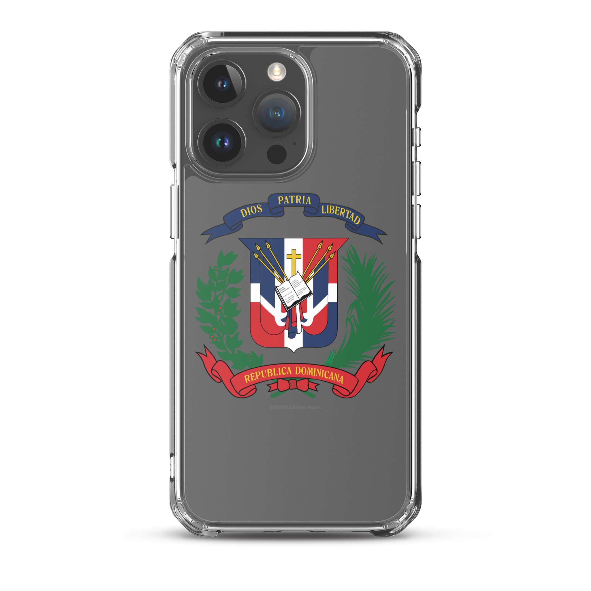 Escudo de la República Dominicana iPhone Case  - 2020 - DominicanGirlfriend.com - Frases Dominicanas - República Dominicana Lifestyle Graphic T-Shirts Streetwear & Accessories - New York - Bronx - Washington Heights - Miami - Florida - Boca Chica - USA - Dominican Clothing