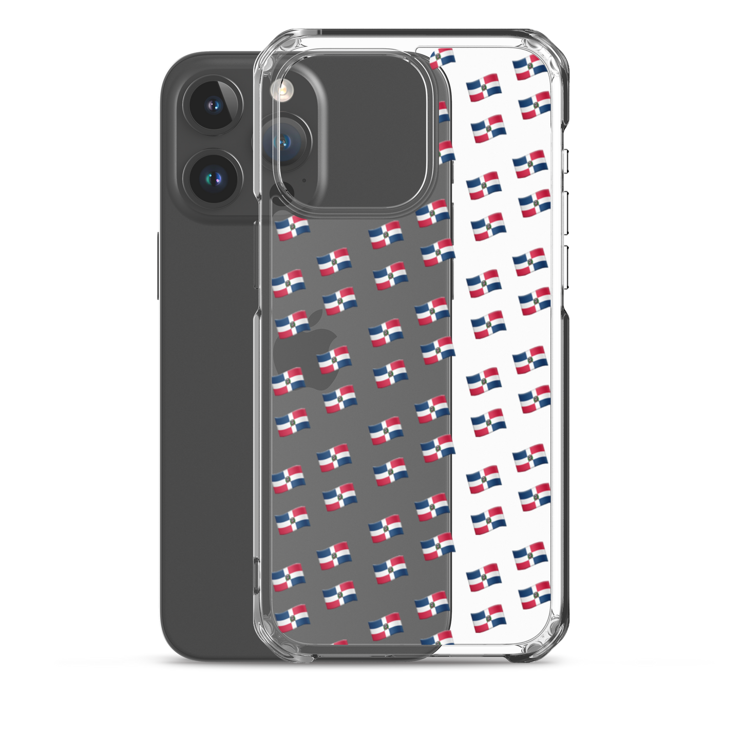 All-Over Emoji República Dominicana Flag iPhone Case (Transparent)  - 2020 - DominicanGirlfriend.com - Frases Dominicanas - República Dominicana Lifestyle Graphic T-Shirts Streetwear & Accessories - New York - Bronx - Washington Heights - Miami - Florida - Boca Chica - USA - Dominican Clothing