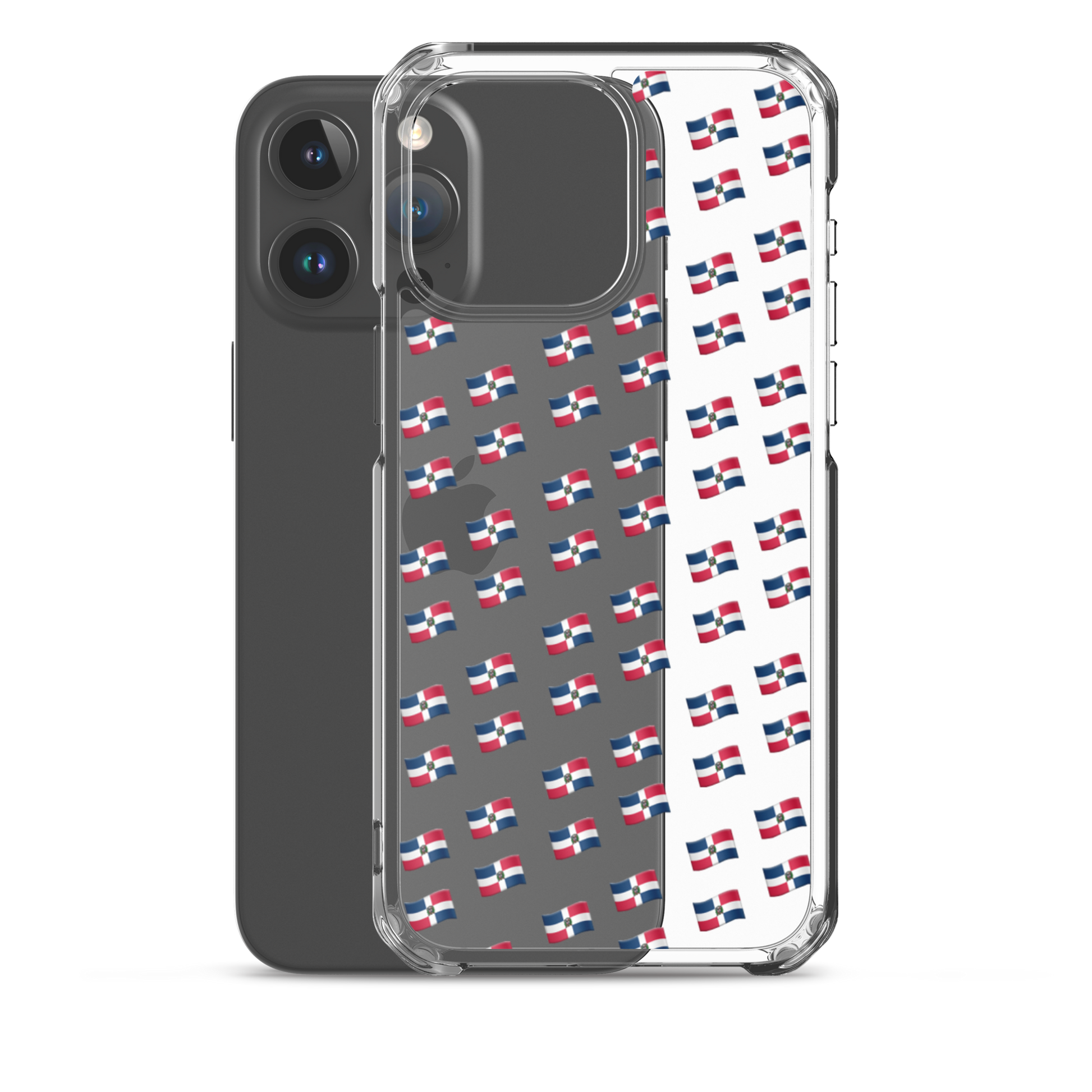All-Over Emoji República Dominicana Flag iPhone Case (Transparent)  - 2020 - DominicanGirlfriend.com - Frases Dominicanas - República Dominicana Lifestyle Graphic T-Shirts Streetwear & Accessories - New York - Bronx - Washington Heights - Miami - Florida - Boca Chica - USA - Dominican Clothing