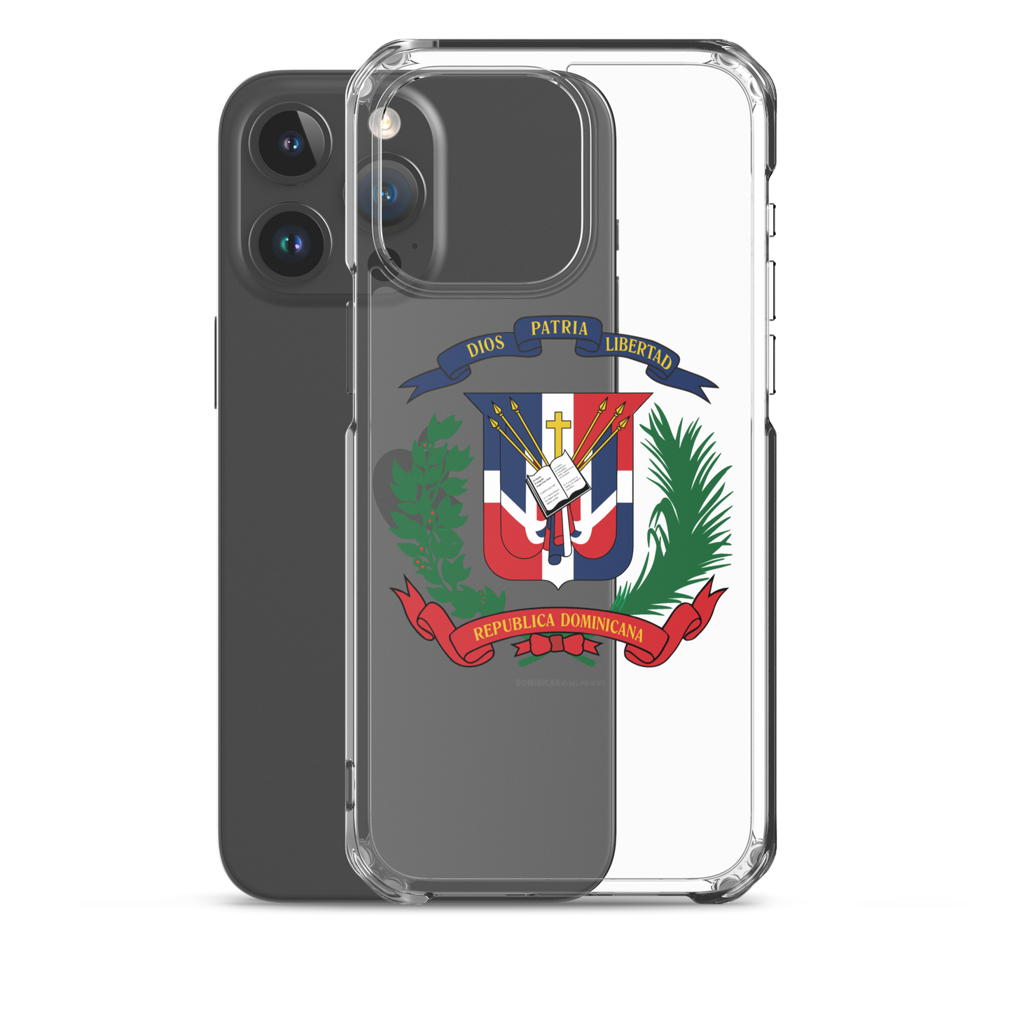 Escudo de la República Dominicana iPhone Case  - 2020 - DominicanGirlfriend.com - Frases Dominicanas - República Dominicana Lifestyle Graphic T-Shirts Streetwear & Accessories - New York - Bronx - Washington Heights - Miami - Florida - Boca Chica - USA - Dominican Clothing