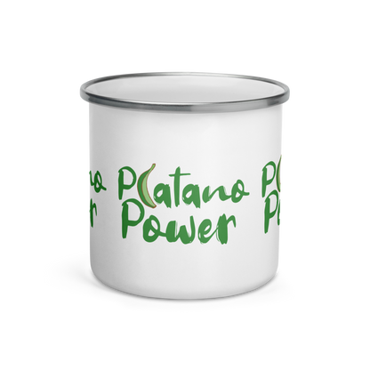 Platano Power Dominican Silver Rim Enamel Mug