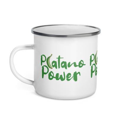 Platano Power Dominican Silver Rim Enamel Mug
