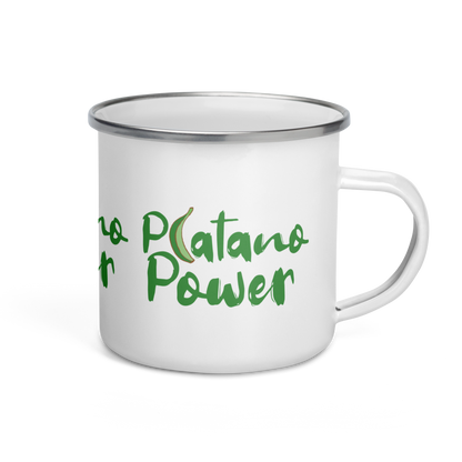 Platano Power Dominican Silver Rim Enamel Mug