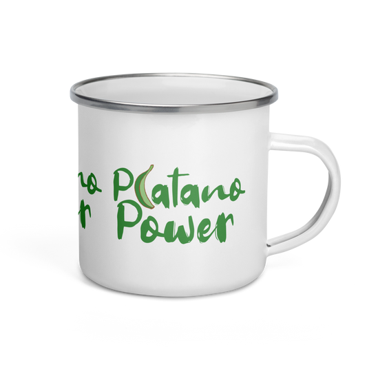 Platano Power Dominican Silver Rim Enamel Mug