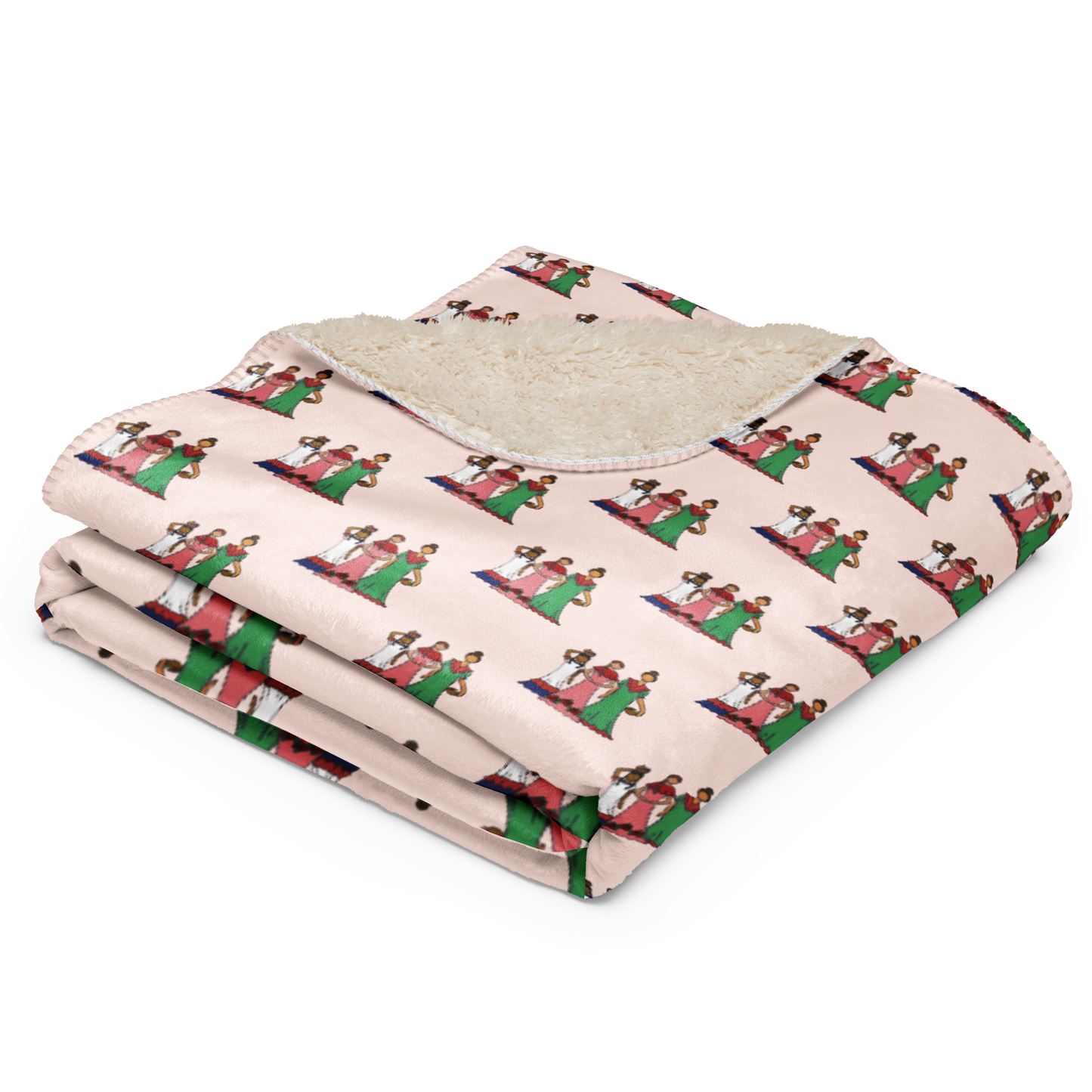 Dominican Faceless Dolls Soft Sherpa Blanket