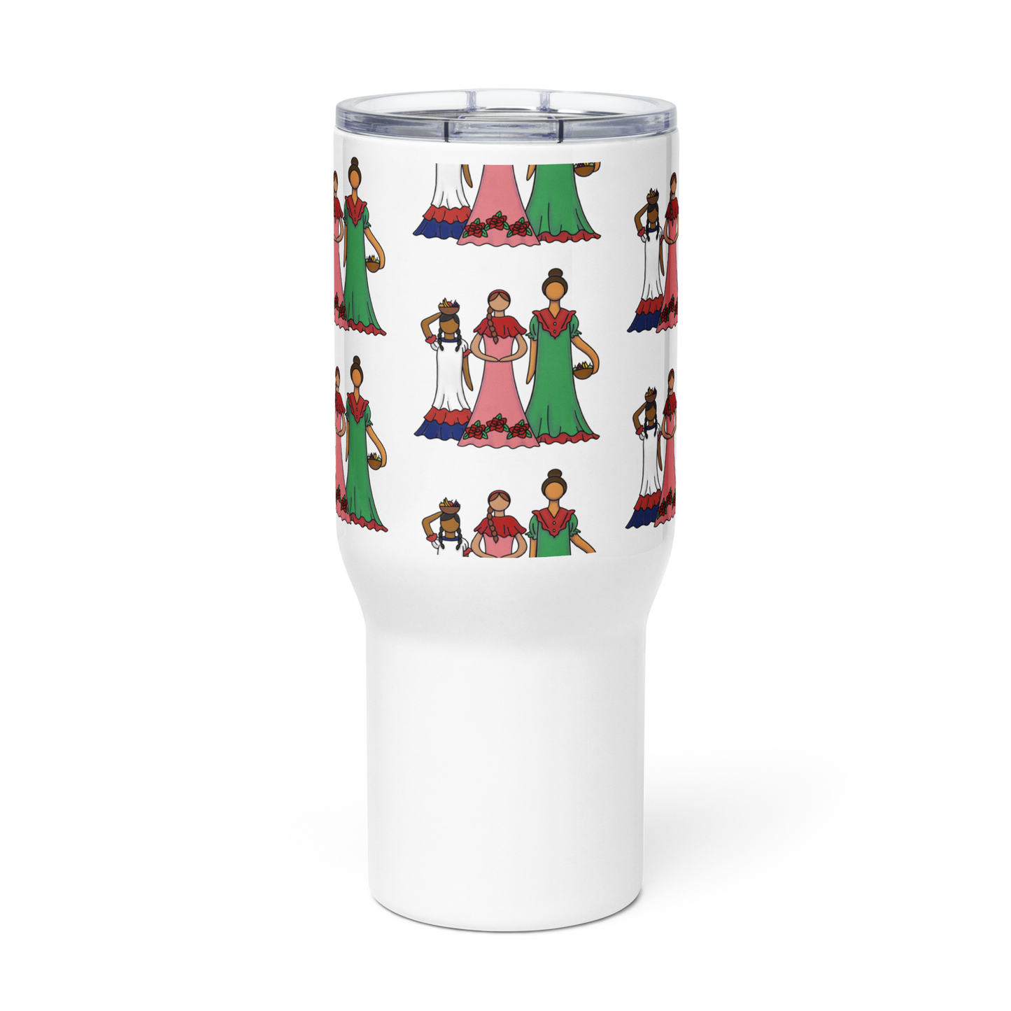 Dominican Faceless Dolls Travel mug with a handle