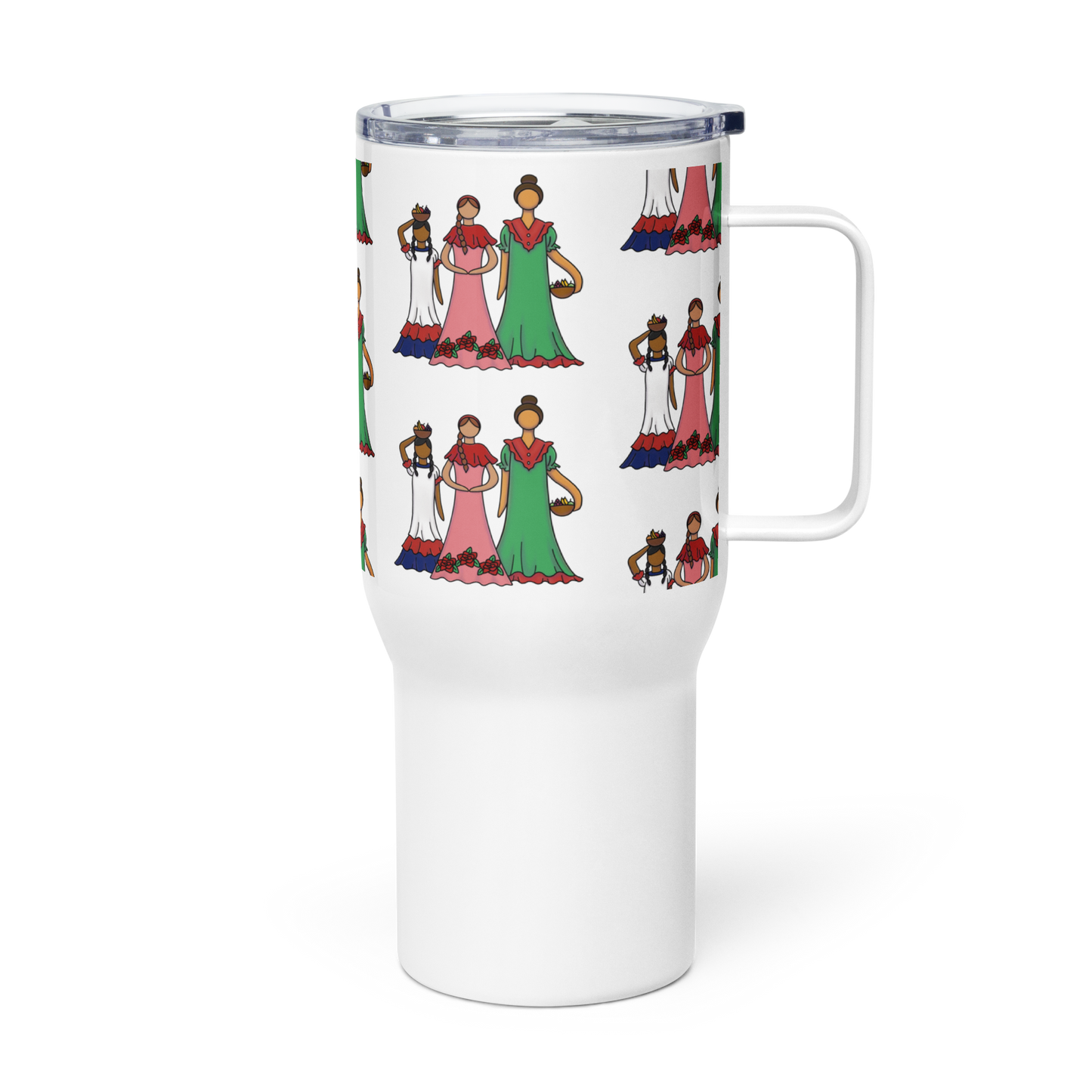 Dominican Faceless Dolls Travel mug with a handle