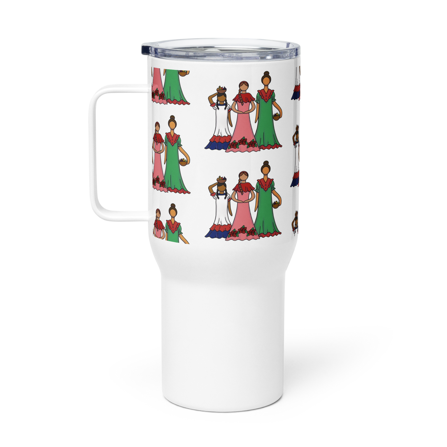 Dominican Faceless Dolls Travel mug with a handle