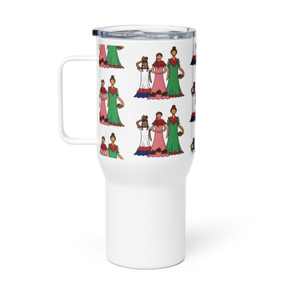 Dominican Faceless Dolls Travel mug with a handle