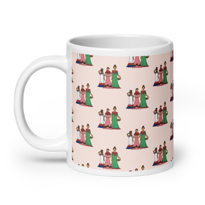 Dominican Faceless Dolls White Glossy Mug  - 2020 - DominicanGirlfriend.com - Frases Dominicanas - República Dominicana Lifestyle Graphic T-Shirts Streetwear & Accessories - New York - Bronx - Washington Heights - Miami - Florida - Boca Chica - USA - Dominican Clothing