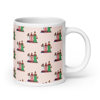 Dominican Faceless Dolls White Glossy Mug  - 2020 - DominicanGirlfriend.com - Frases Dominicanas - República Dominicana Lifestyle Graphic T-Shirts Streetwear & Accessories - New York - Bronx - Washington Heights - Miami - Florida - Boca Chica - USA - Dominican Clothing