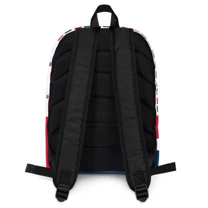 Dominican Republic Flag All-Over Collage Backpack  - 2020 - DominicanGirlfriend.com - Frases Dominicanas - República Dominicana Lifestyle Graphic T-Shirts Streetwear & Accessories - New York - Bronx - Washington Heights - Miami - Florida - Boca Chica - USA - Dominican Clothing