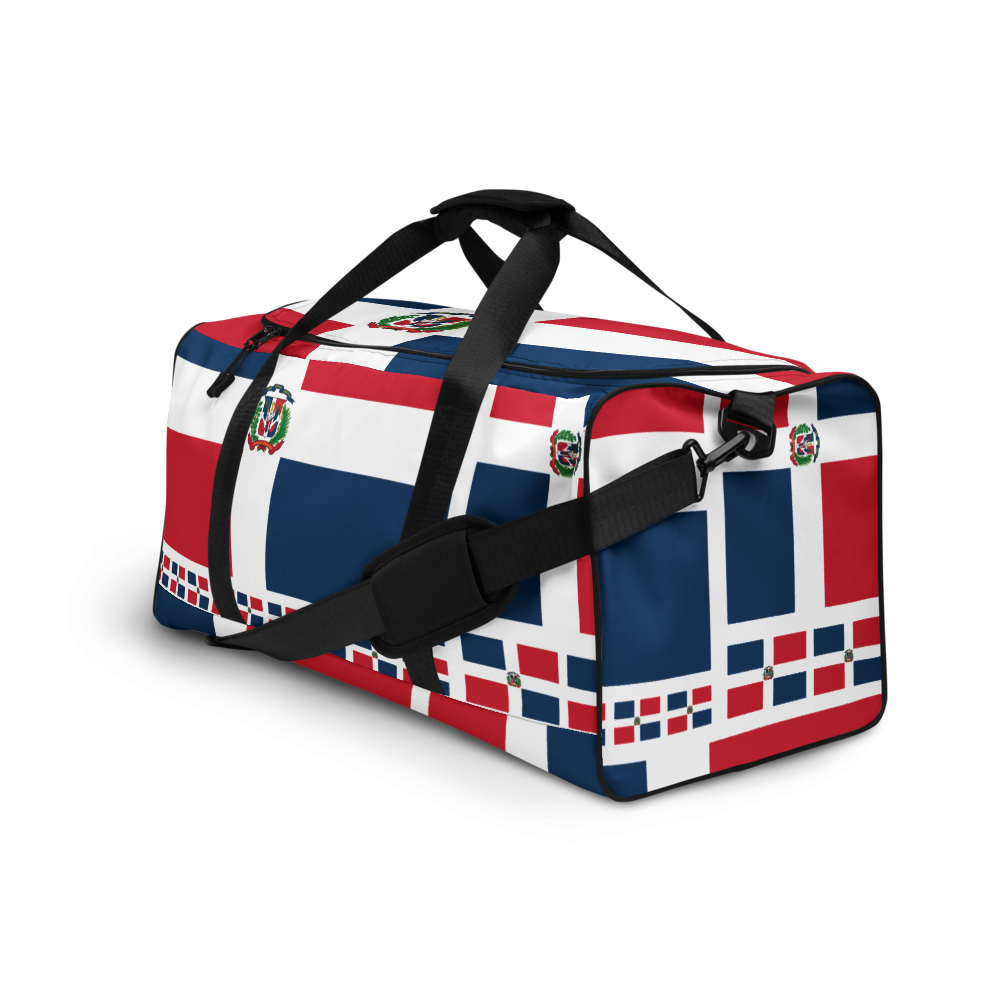 Dominican Republic Flag All-Over Collage Duffle Bag  - 2020 - DominicanGirlfriend.com - Frases Dominicanas - República Dominicana Lifestyle Graphic T-Shirts Streetwear & Accessories - New York - Bronx - Washington Heights - Miami - Florida - Boca Chica - USA - Dominican Clothing