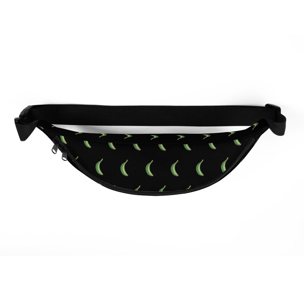 Platano All-Over Fanny Pack (Black)  - 2020 - DominicanGirlfriend.com - Frases Dominicanas - República Dominicana Lifestyle Graphic T-Shirts Streetwear & Accessories - New York - Bronx - Washington Heights - Miami - Florida - Boca Chica - USA - Dominican Clothing