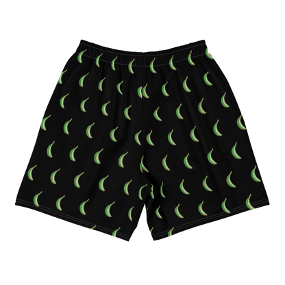Platano All-Over Men's Athletic Long Shorts (Black)  - 2020 - DominicanGirlfriend.com - Frases Dominicanas - República Dominicana Lifestyle Graphic T-Shirts Streetwear & Accessories - New York - Bronx - Washington Heights - Miami - Florida - Boca Chica - USA - Dominican Clothing