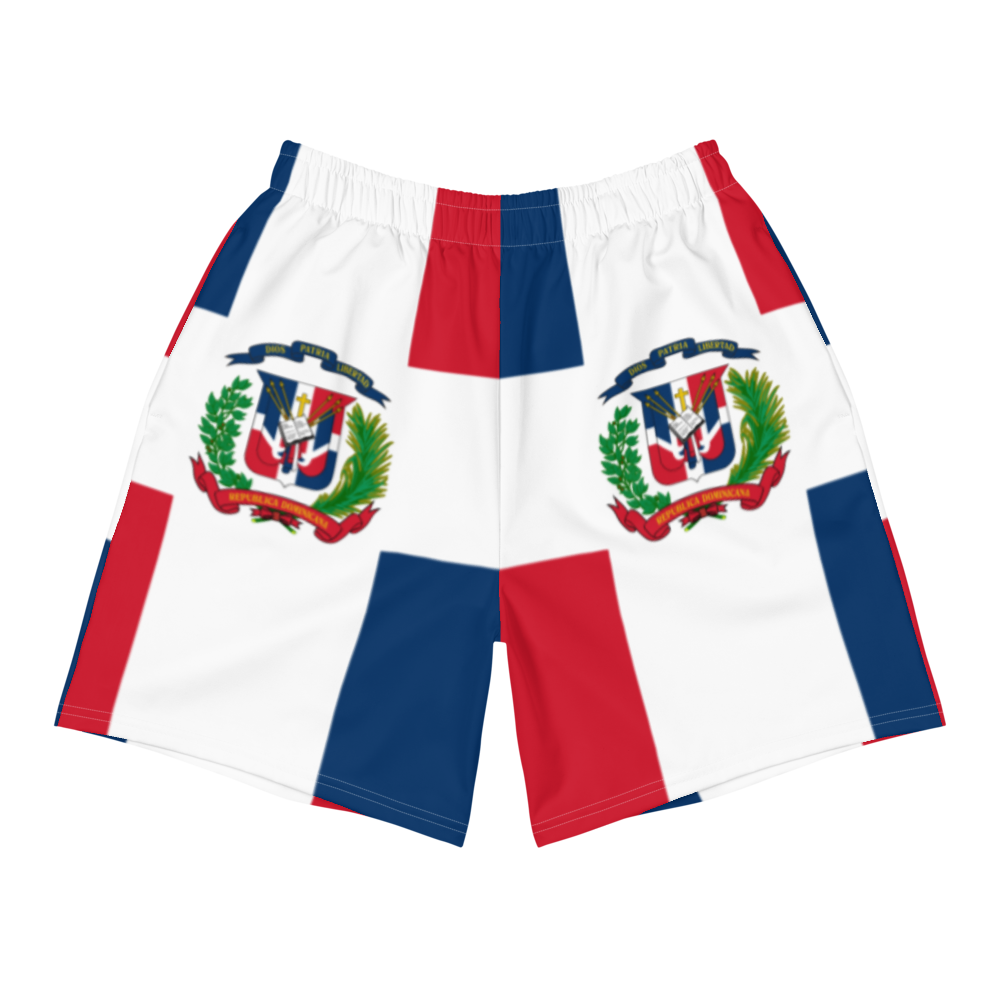 Dominican Republic Flag Men's Athletic Long Shorts  - 2020 - DominicanGirlfriend.com - Frases Dominicanas - República Dominicana Lifestyle Graphic T-Shirts Streetwear & Accessories - New York - Bronx - Washington Heights - Miami - Florida - Boca Chica - USA - Dominican Clothing