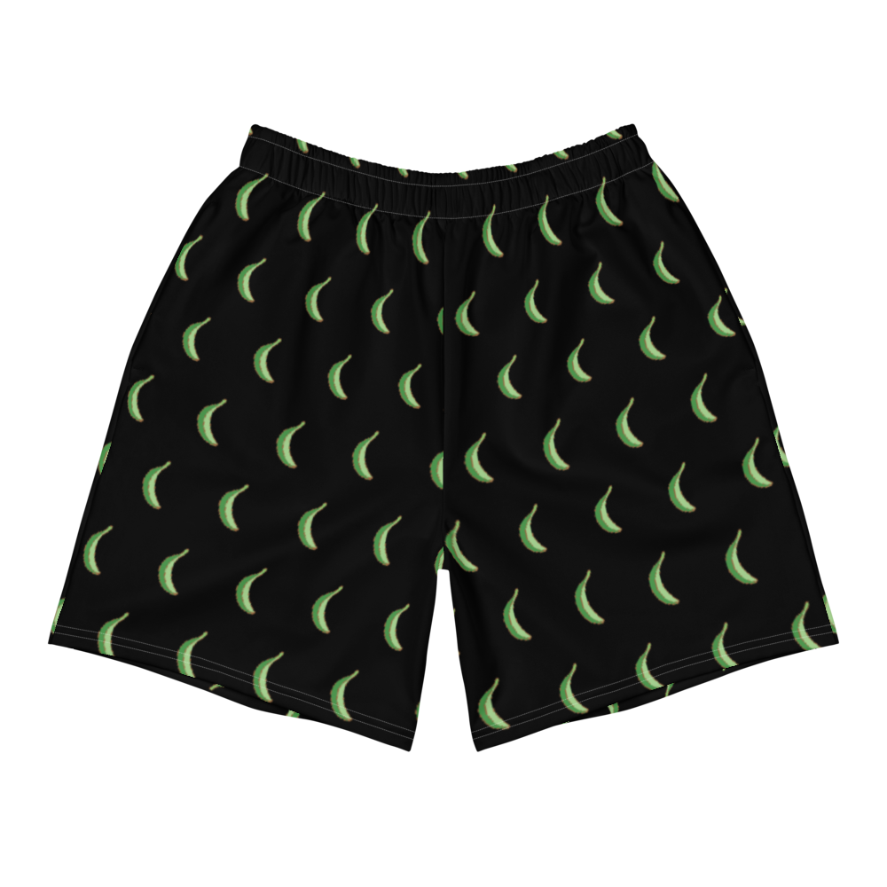 Platano All-Over Men's Athletic Long Shorts (Black)  - 2020 - DominicanGirlfriend.com - Frases Dominicanas - República Dominicana Lifestyle Graphic T-Shirts Streetwear & Accessories - New York - Bronx - Washington Heights - Miami - Florida - Boca Chica - USA - Dominican Clothing