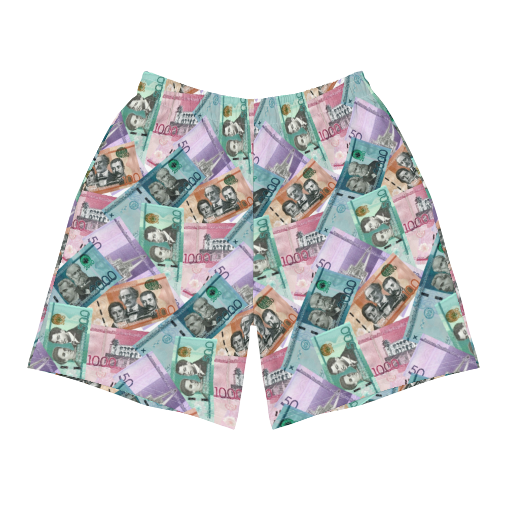 Dominican Pesos Men's Athletic Long Shorts  - 2020 - DominicanGirlfriend.com - Frases Dominicanas - República Dominicana Lifestyle Graphic T-Shirts Streetwear & Accessories - New York - Bronx - Washington Heights - Miami - Florida - Boca Chica - USA - Dominican Clothing
