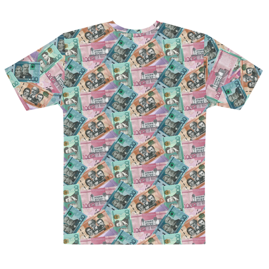 Dominican Pesos All-Over Men's T-shirt  - 2020 - DominicanGirlfriend.com - Frases Dominicanas - República Dominicana Lifestyle Graphic T-Shirts Streetwear & Accessories - New York - Bronx - Washington Heights - Miami - Florida - Boca Chica - USA - Dominican Clothing