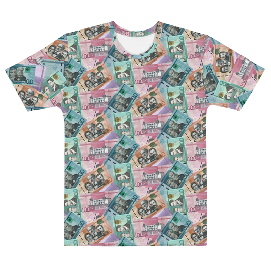 Dominican Pesos All-Over Men's T-shirt  - 2020 - DominicanGirlfriend.com - Frases Dominicanas - República Dominicana Lifestyle Graphic T-Shirts Streetwear & Accessories - New York - Bronx - Washington Heights - Miami - Florida - Boca Chica - USA - Dominican Clothing
