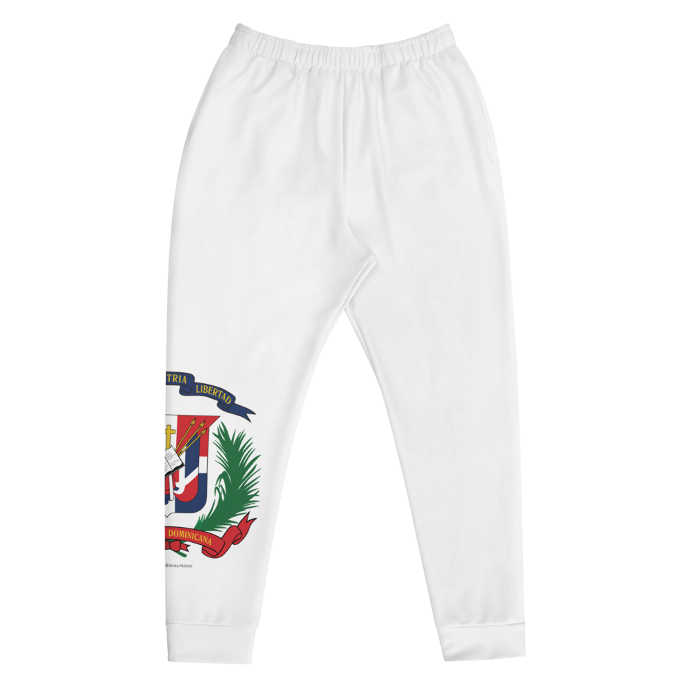 Escudo de la República Dominicana Men's White Sweatpants Joggers  - 2020 - DominicanGirlfriend.com - Frases Dominicanas - República Dominicana Lifestyle Graphic T-Shirts Streetwear & Accessories - New York - Bronx - Washington Heights - Miami - Florida - Boca Chica - USA - Dominican Clothing