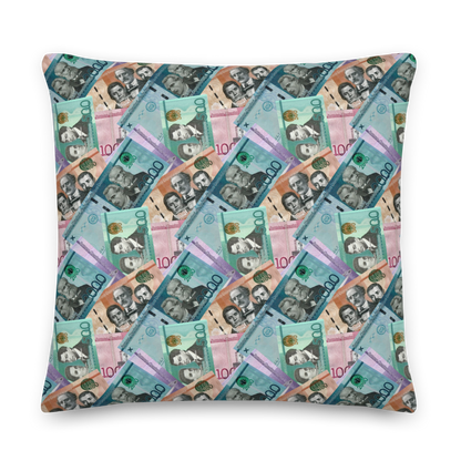 Dominican Pesos Premium Pillow  - 2020 - DominicanGirlfriend.com - Frases Dominicanas - República Dominicana Lifestyle Graphic T-Shirts Streetwear & Accessories - New York - Bronx - Washington Heights - Miami - Florida - Boca Chica - USA - Dominican Clothing