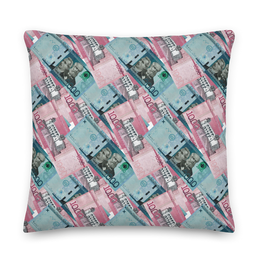1000 y 2000 Dominican Pesos Premium Pillow  - 2020 - DominicanGirlfriend.com - Frases Dominicanas - República Dominicana Lifestyle Graphic T-Shirts Streetwear & Accessories - New York - Bronx - Washington Heights - Miami - Florida - Boca Chica - USA - Dominican Clothing