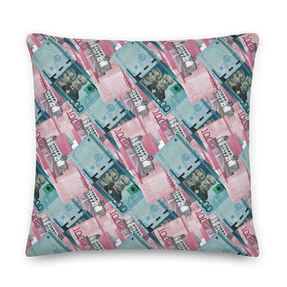 1000 y 2000 Dominican Pesos Premium Pillow  - 2020 - DominicanGirlfriend.com - Frases Dominicanas - República Dominicana Lifestyle Graphic T-Shirts Streetwear & Accessories - New York - Bronx - Washington Heights - Miami - Florida - Boca Chica - USA - Dominican Clothing