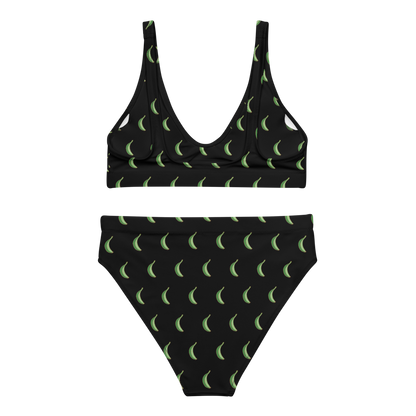 Platano All-Over High-Waisted Two Piece Bikini (Black)  - 2020 - DominicanGirlfriend.com - Frases Dominicanas - República Dominicana Lifestyle Graphic T-Shirts Streetwear & Accessories - New York - Bronx - Washington Heights - Miami - Florida - Boca Chica - USA - Dominican Clothing