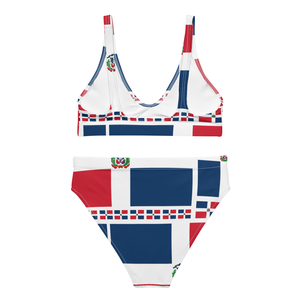 Dominican Republic Flag All-Over Collage High-Waisted Bikini  - 2020 - DominicanGirlfriend.com - Frases Dominicanas - República Dominicana Lifestyle Graphic T-Shirts Streetwear & Accessories - New York - Bronx - Washington Heights - Miami - Florida - Boca Chica - USA - Dominican Clothing