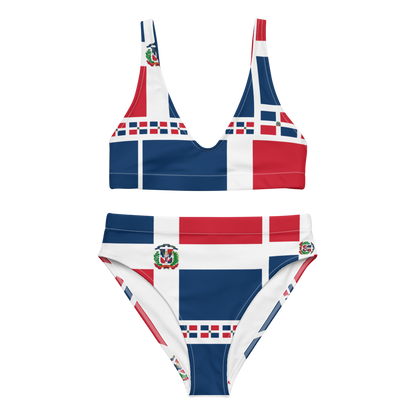 Dominican Republic Flag All-Over Collage High-Waisted Bikini  - 2020 - DominicanGirlfriend.com - Frases Dominicanas - República Dominicana Lifestyle Graphic T-Shirts Streetwear & Accessories - New York - Bronx - Washington Heights - Miami - Florida - Boca Chica - USA - Dominican Clothing