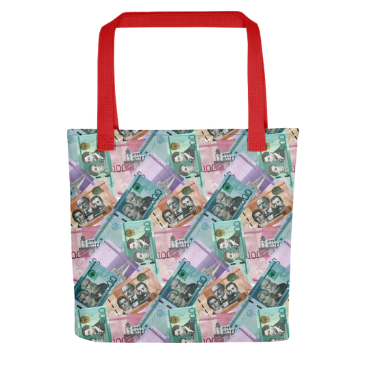 Dominican Pesos Tote Bag  - 2020 - DominicanGirlfriend.com - Frases Dominicanas - República Dominicana Lifestyle Graphic T-Shirts Streetwear & Accessories - New York - Bronx - Washington Heights - Miami - Florida - Boca Chica - USA - Dominican Clothing