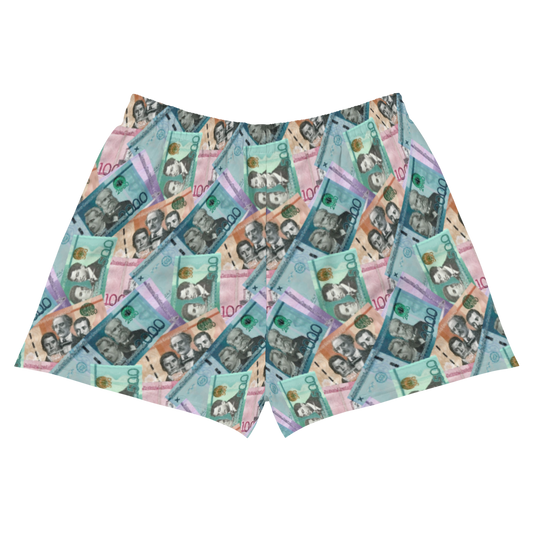 Dominican Pesos Women's Athletic Shorts  - 2020 - DominicanGirlfriend.com - Frases Dominicanas - República Dominicana Lifestyle Graphic T-Shirts Streetwear & Accessories - New York - Bronx - Washington Heights - Miami - Florida - Boca Chica - USA - Dominican Clothing