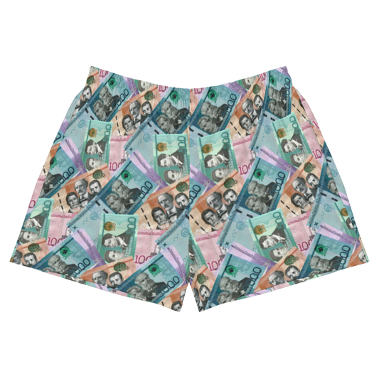 Dominican Pesos Women's Athletic Shorts  - 2020 - DominicanGirlfriend.com - Frases Dominicanas - República Dominicana Lifestyle Graphic T-Shirts Streetwear & Accessories - New York - Bronx - Washington Heights - Miami - Florida - Boca Chica - USA - Dominican Clothing