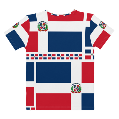 Dominican Republic Flag All-Over Collage Women's T-shirt  - 2020 - DominicanGirlfriend.com - Frases Dominicanas - República Dominicana Lifestyle Graphic T-Shirts Streetwear & Accessories - New York - Bronx - Washington Heights - Miami - Florida - Boca Chica - USA - Dominican Clothing