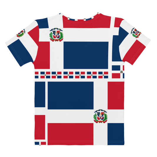 Dominican Republic Flag All-Over Collage Women's T-shirt  - 2020 - DominicanGirlfriend.com - Frases Dominicanas - República Dominicana Lifestyle Graphic T-Shirts Streetwear & Accessories - New York - Bronx - Washington Heights - Miami - Florida - Boca Chica - USA - Dominican Clothing