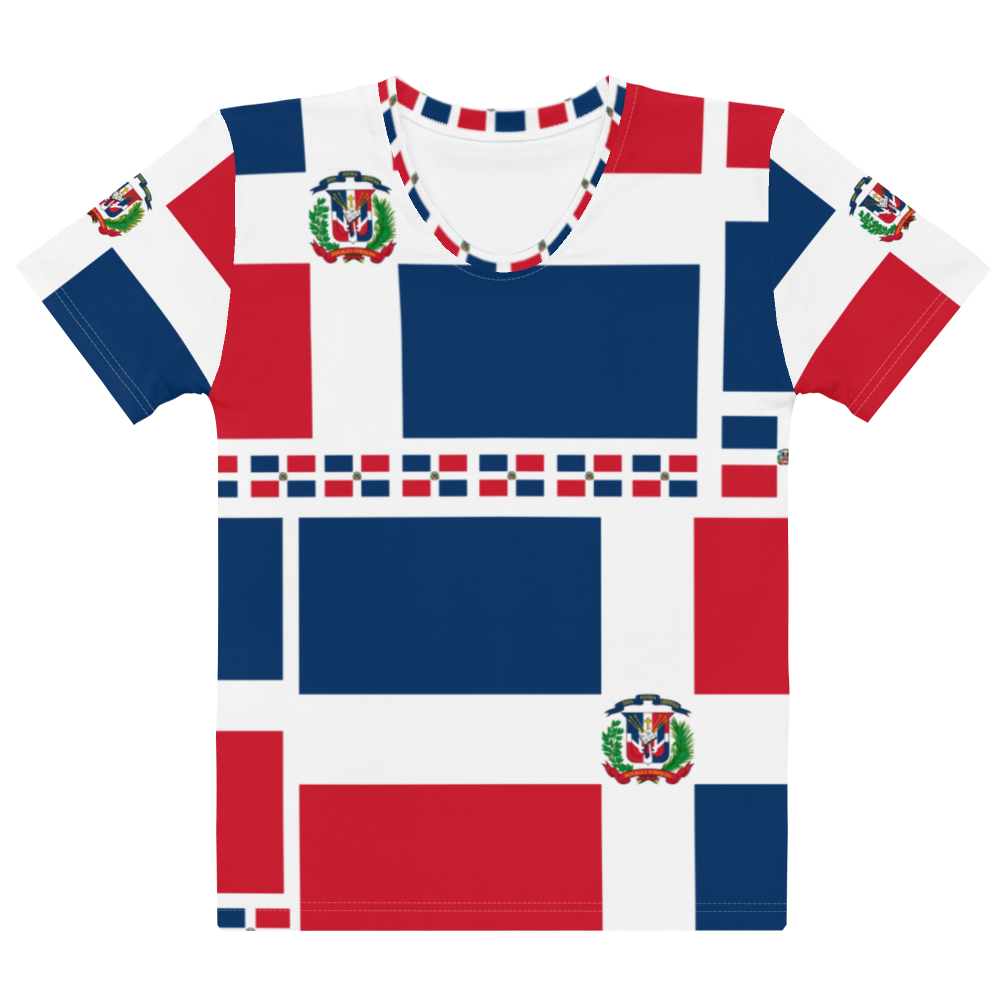 Dominican Republic Flag All-Over Collage Women's T-shirt  - 2020 - DominicanGirlfriend.com - Frases Dominicanas - República Dominicana Lifestyle Graphic T-Shirts Streetwear & Accessories - New York - Bronx - Washington Heights - Miami - Florida - Boca Chica - USA - Dominican Clothing