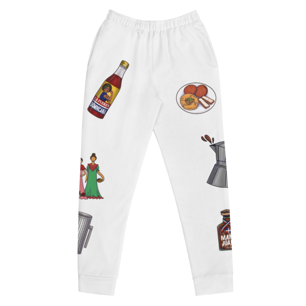 Dominican Treasures Women's White Joggers  - 2020 - DominicanGirlfriend.com - Frases Dominicanas - República Dominicana Lifestyle Graphic T-Shirts Streetwear & Accessories - New York - Bronx - Washington Heights - Miami - Florida - Boca Chica - USA - Dominican Clothing