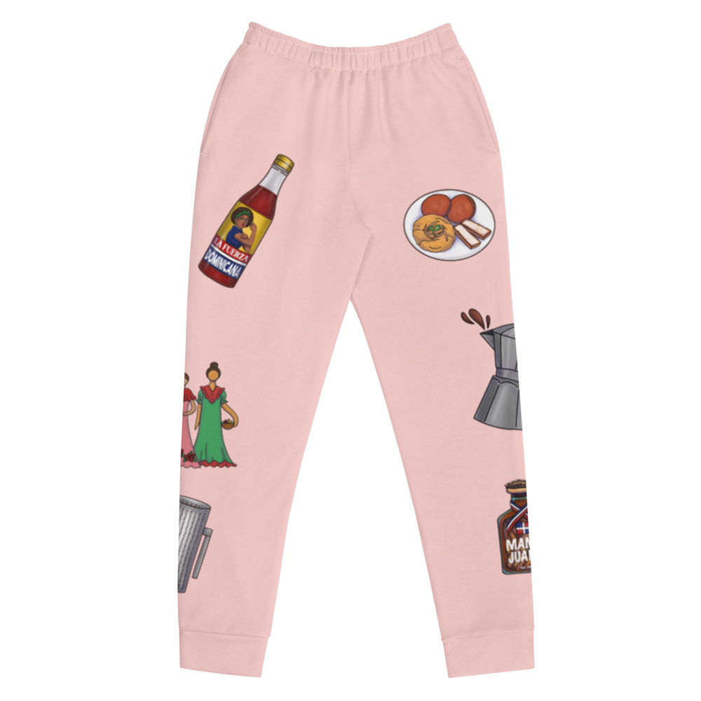 Dominican Treasures Women's Pink Joggers  - 2020 - DominicanGirlfriend.com - Frases Dominicanas - República Dominicana Lifestyle Graphic T-Shirts Streetwear & Accessories - New York - Bronx - Washington Heights - Miami - Florida - Boca Chica - USA - Dominican Clothing