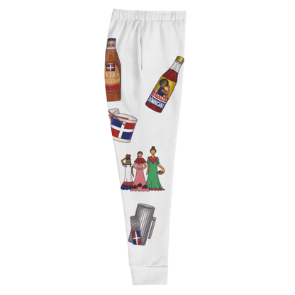 Dominican Treasures Women's White Joggers  - 2020 - DominicanGirlfriend.com - Frases Dominicanas - República Dominicana Lifestyle Graphic T-Shirts Streetwear & Accessories - New York - Bronx - Washington Heights - Miami - Florida - Boca Chica - USA - Dominican Clothing