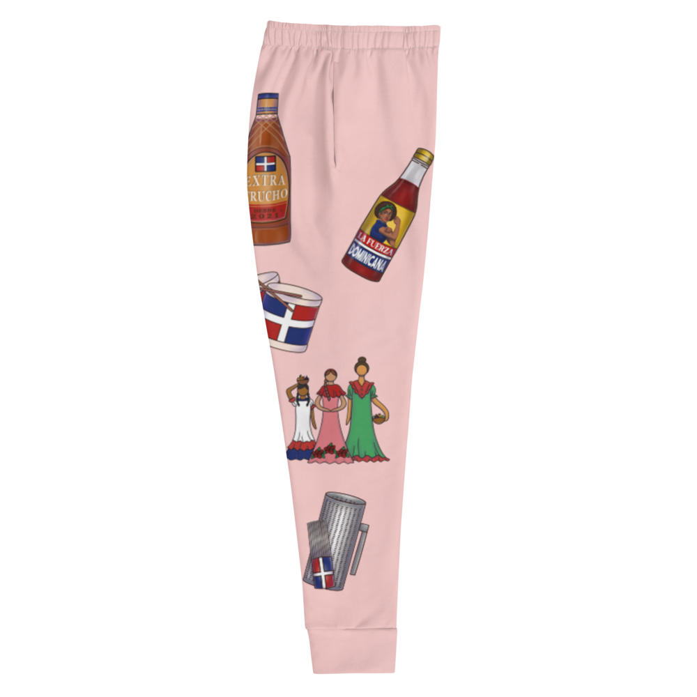 Dominican Treasures Women's Pink Joggers  - 2020 - DominicanGirlfriend.com - Frases Dominicanas - República Dominicana Lifestyle Graphic T-Shirts Streetwear & Accessories - New York - Bronx - Washington Heights - Miami - Florida - Boca Chica - USA - Dominican Clothing