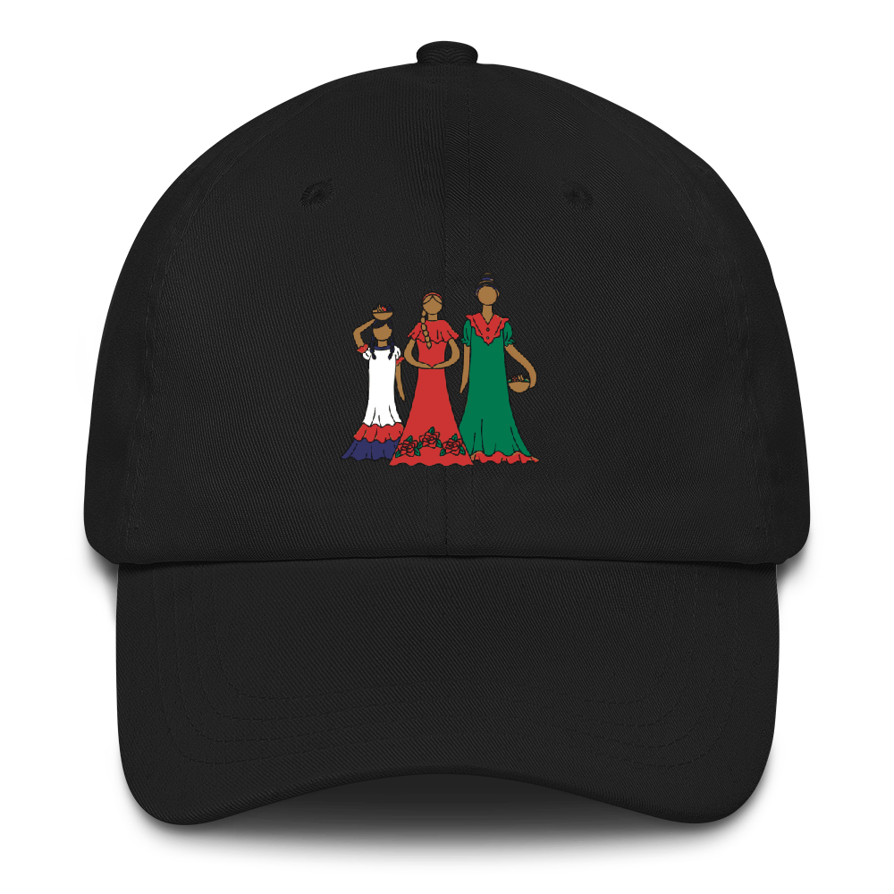 Dominican Faceless Dolls Dad Hat  - 2020 - DominicanGirlfriend.com - Frases Dominicanas - República Dominicana Lifestyle Graphic T-Shirts Streetwear & Accessories - New York - Bronx - Washington Heights - Miami - Florida - Boca Chica - USA - Dominican Clothing