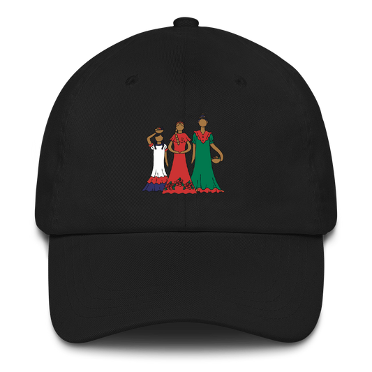 Dominican Faceless Dolls Dad Hat  - 2020 - DominicanGirlfriend.com - Frases Dominicanas - República Dominicana Lifestyle Graphic T-Shirts Streetwear & Accessories - New York - Bronx - Washington Heights - Miami - Florida - Boca Chica - USA - Dominican Clothing