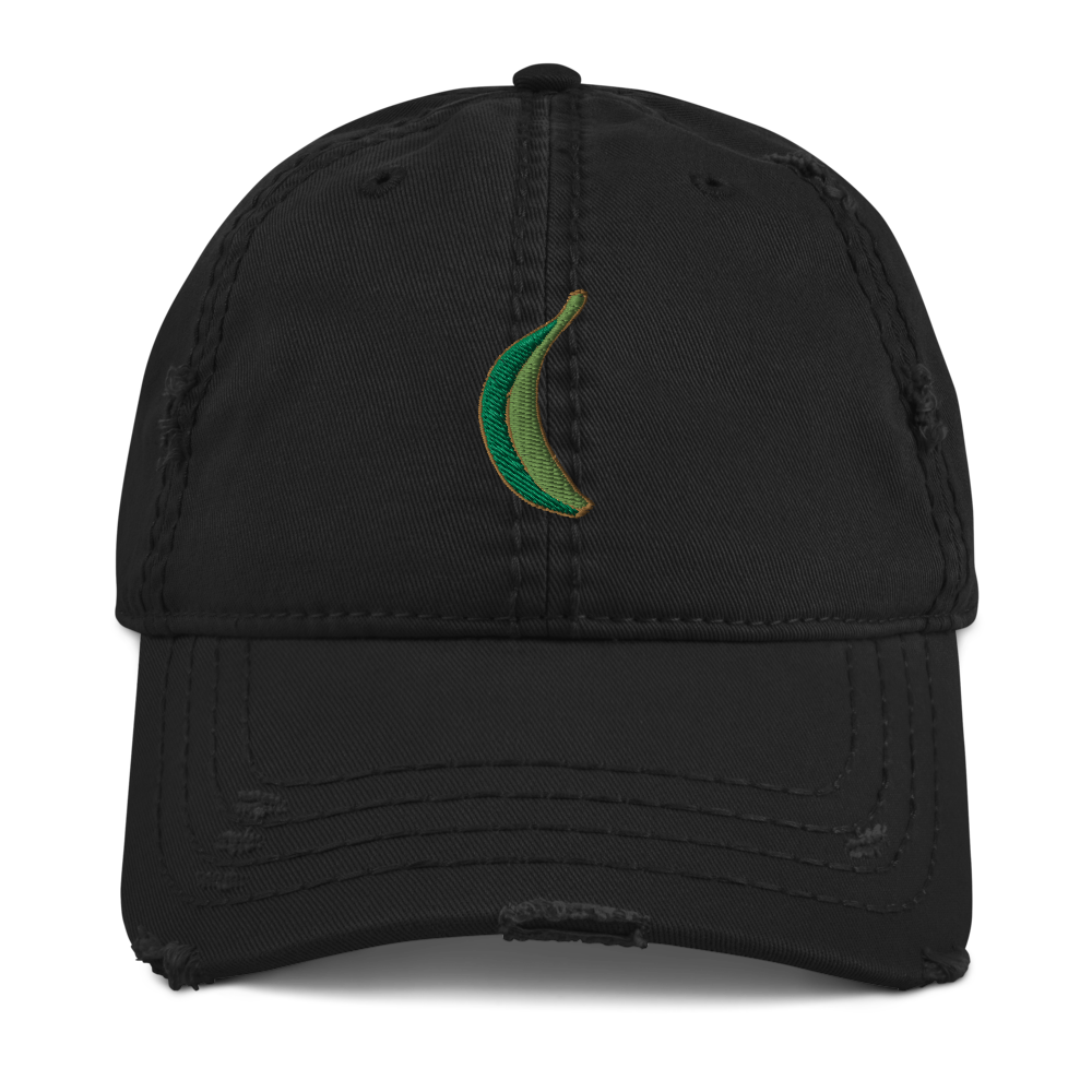 Platano Distressed Dad Hat  - 2020 - DominicanGirlfriend.com - Frases Dominicanas - República Dominicana Lifestyle Graphic T-Shirts Streetwear & Accessories - New York - Bronx - Washington Heights - Miami - Florida - Boca Chica - USA - Dominican Clothing